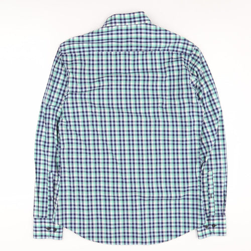 Jeff Banks Men's Blue Green Check Casual Shirt Size S