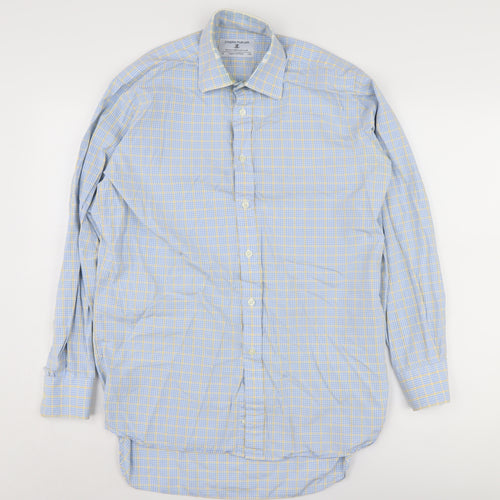 Joseph Turner Men's Blue Cotton Check Dress Shirt Size 15