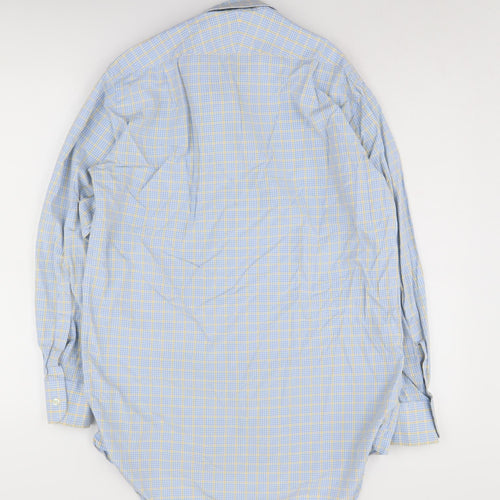 Joseph Turner Men's Blue Cotton Check Dress Shirt Size 15