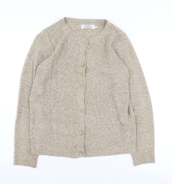 Honor Millburn Women’s Beige Cardigan, Size S, Casual Knit