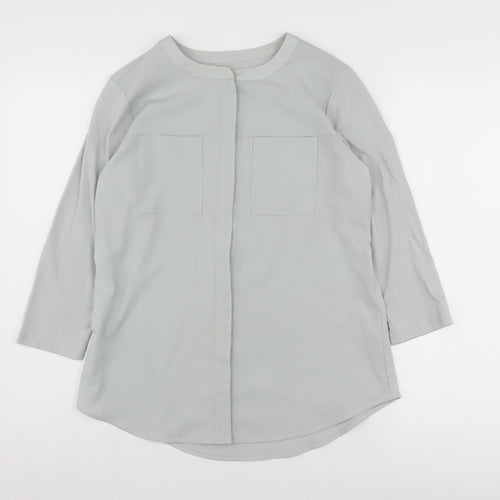Van Heusen Women's Grey Blouse - Size S, Long Sleeve