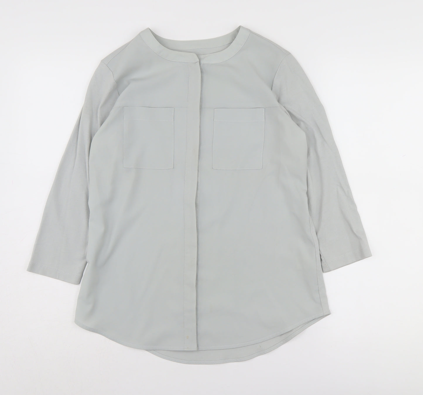Van Heusen Women's Grey Blouse - Size S, Long Sleeve