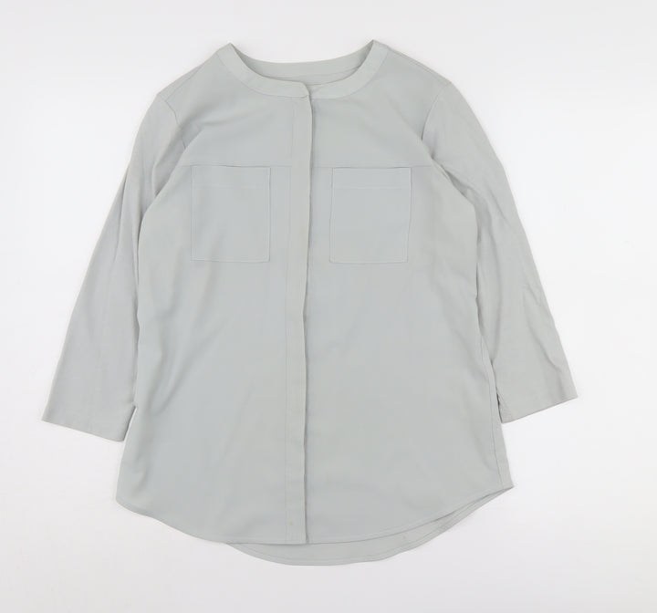 Van Heusen Women's Grey Blouse - Size S, Long Sleeve