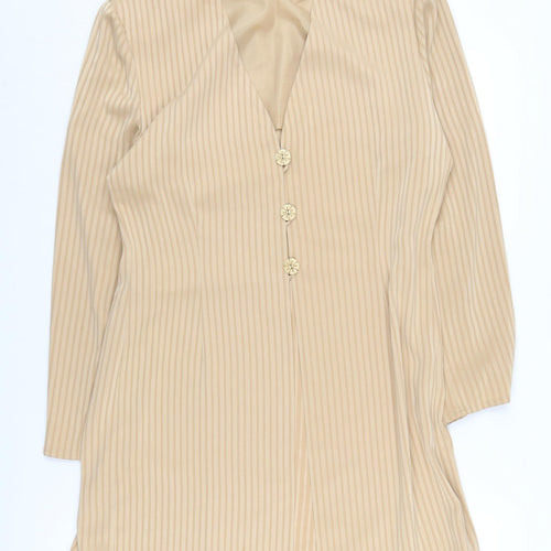 Windsmoor Women's Beige Striped Long Sleeve Blouse