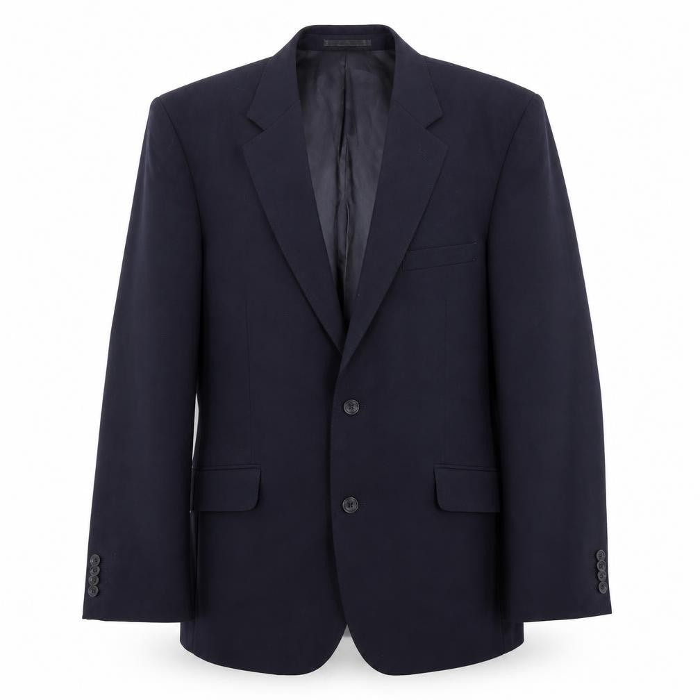 Front view of T.M. Lewin Men's Black Wool Blazer, size 40L, Formal
