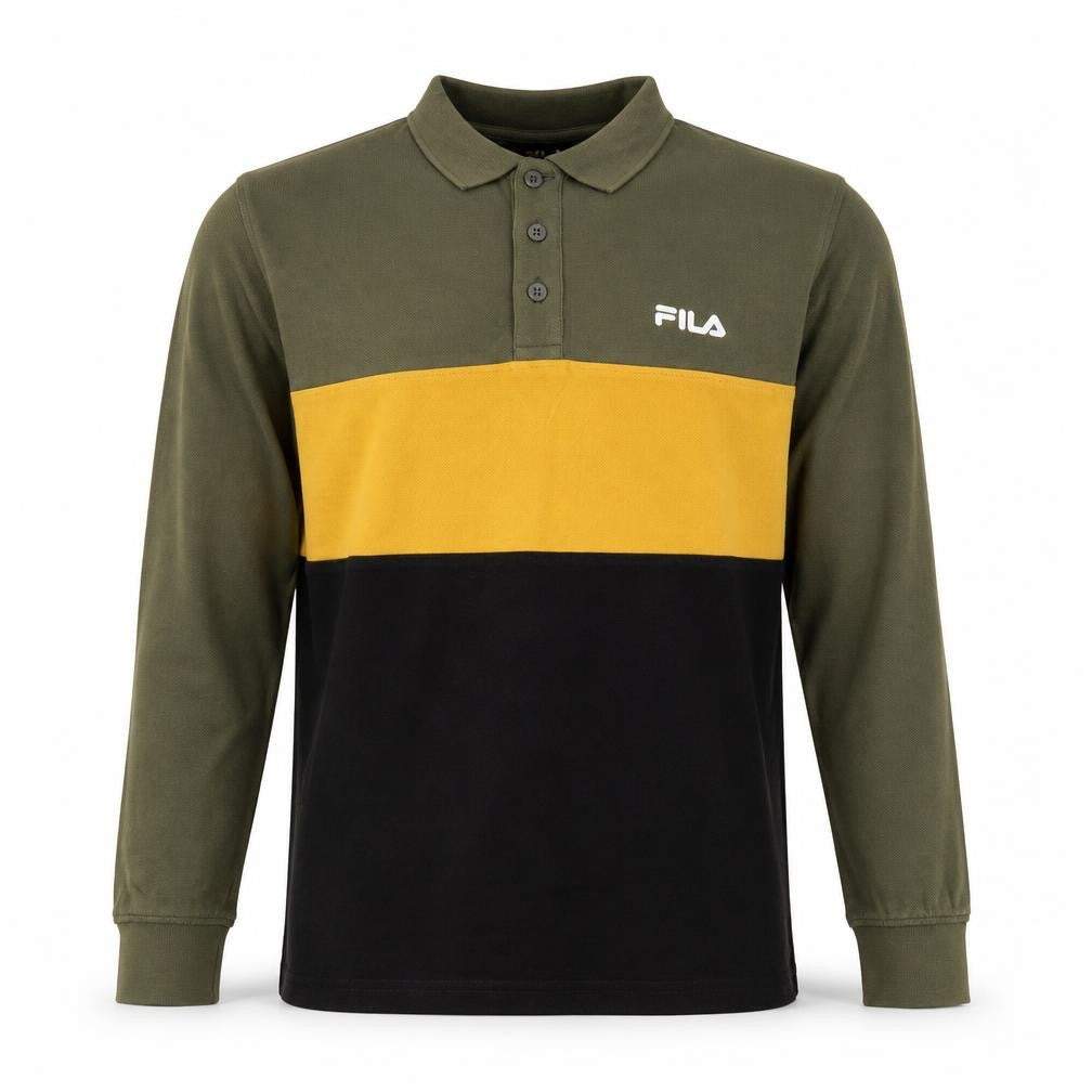 Front view of Fila Men's Multicoloured M Polo Long Sleeve