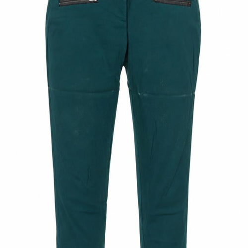 DKNY Women's Green Straight Trousers, Size 4, Casual Chic
