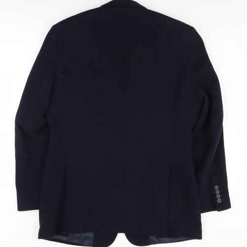 Jaeger Men's Black Regular Wool Blazer Size 38R