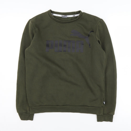 Puma Boys Green Logo Pullover Sweatshirt, 14 Years