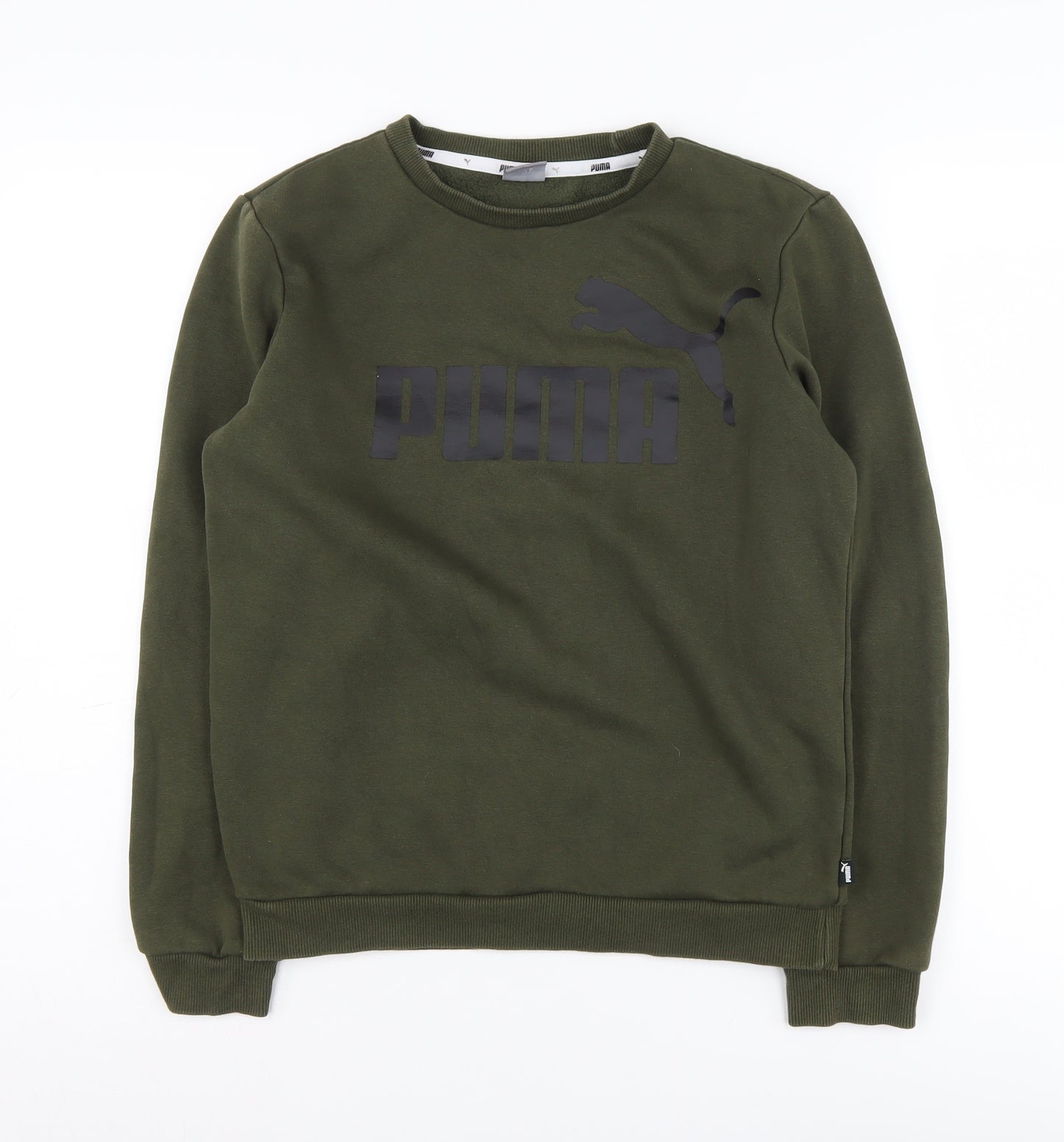 Puma Boys Green Logo Pullover Sweatshirt, 14 Years