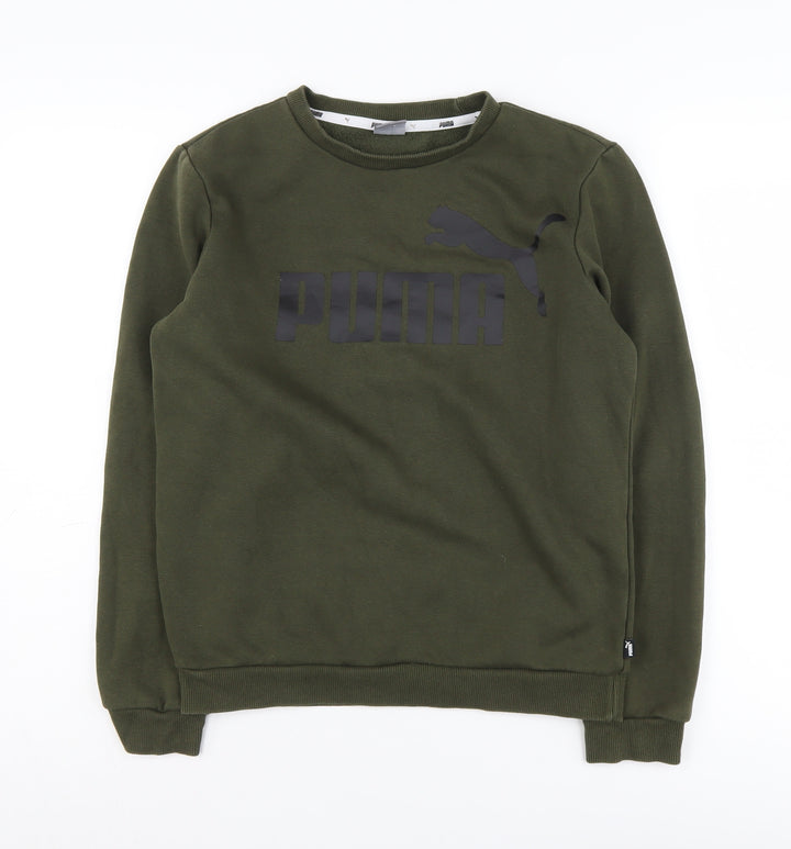 Puma Boys Green Logo Pullover Sweatshirt, 14 Years