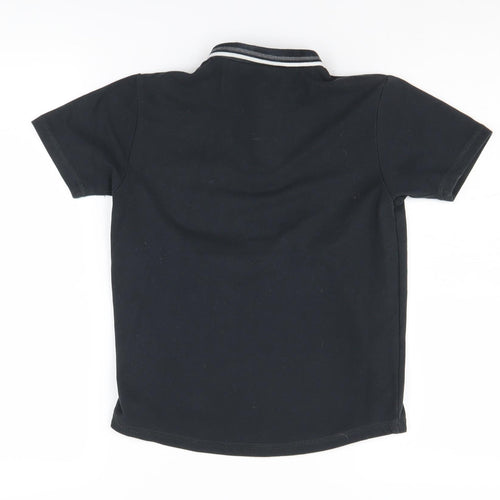Firetrap Boys Polo Shirt Black 9-10 Years Button Down Collar