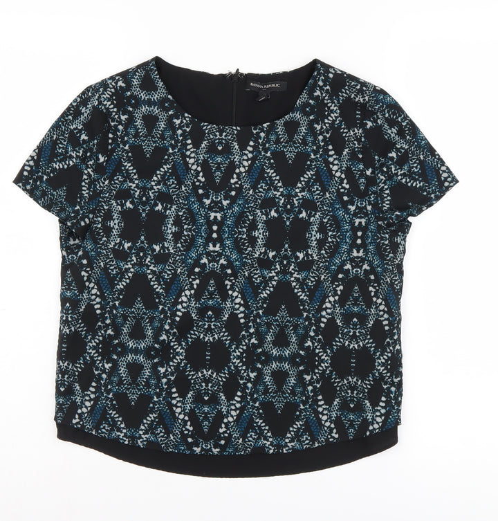 Banana Republic Women's Black Geometric XS Top