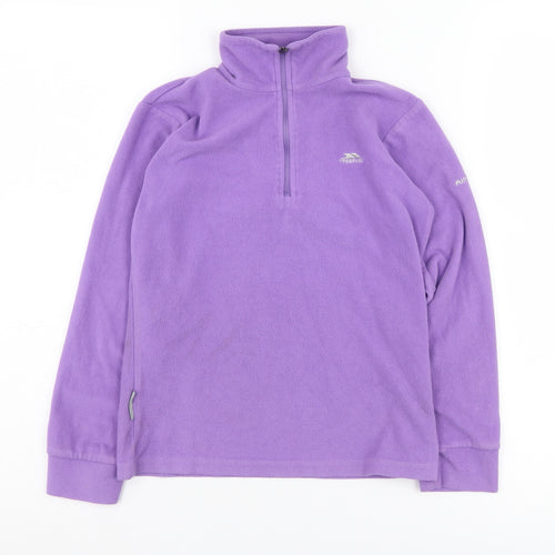Trespass Girls Purple Fleece Henley Sweatshirt 9-10 Years
