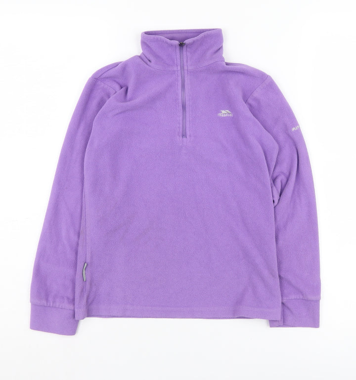 Trespass Girls Purple Fleece Henley Sweatshirt 9-10 Years