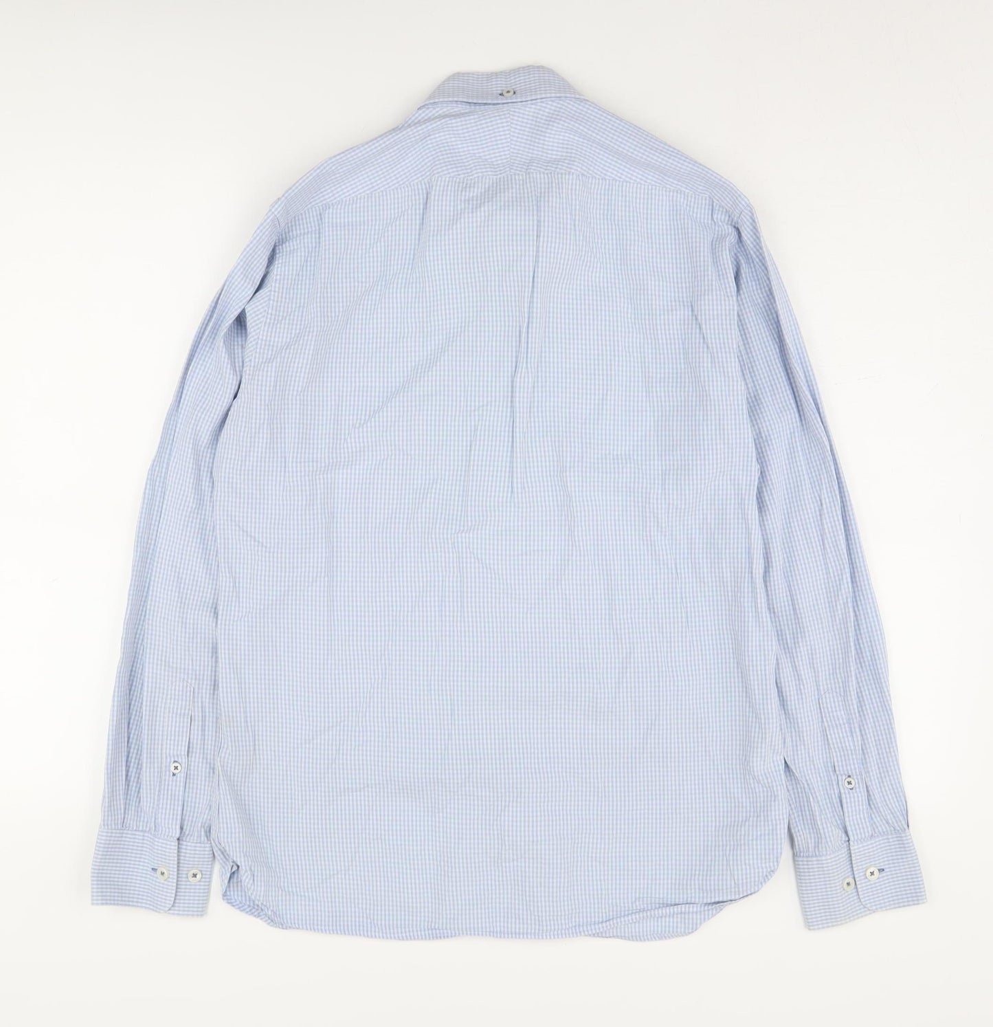 T.M. Lewin Men's Blue Gingham Dress Shirt M