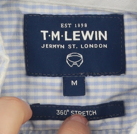 T.M. Lewin Men's Blue Gingham Dress Shirt M