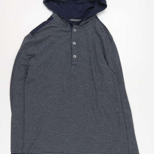 Banana Republic Men's Blue Henley Hoodie M