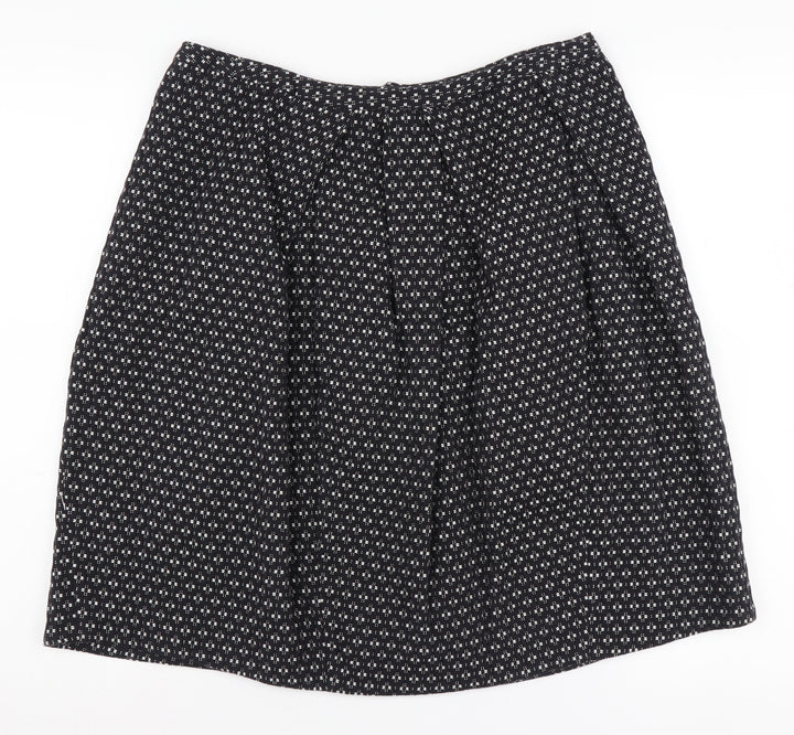 Daks Women's Black Geometric Skirt, Size 14, Elegant Style