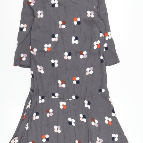 White Stuff Women's Grey Floral Knee Length Shift Dress