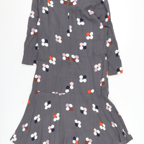 White Stuff Women's Grey Floral Knee Length Shift Dress