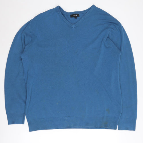 Thomas Nash Men's Blue 2XL V-Neck Pullover Jumper