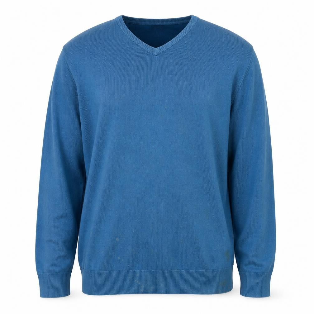 Front view of Thomas Nash Men's Blue 2XL V-Neck jumper