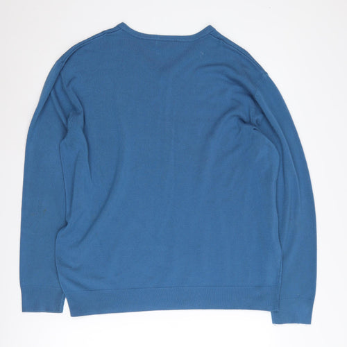 Thomas Nash Men's Blue 2XL V-Neck Pullover Jumper