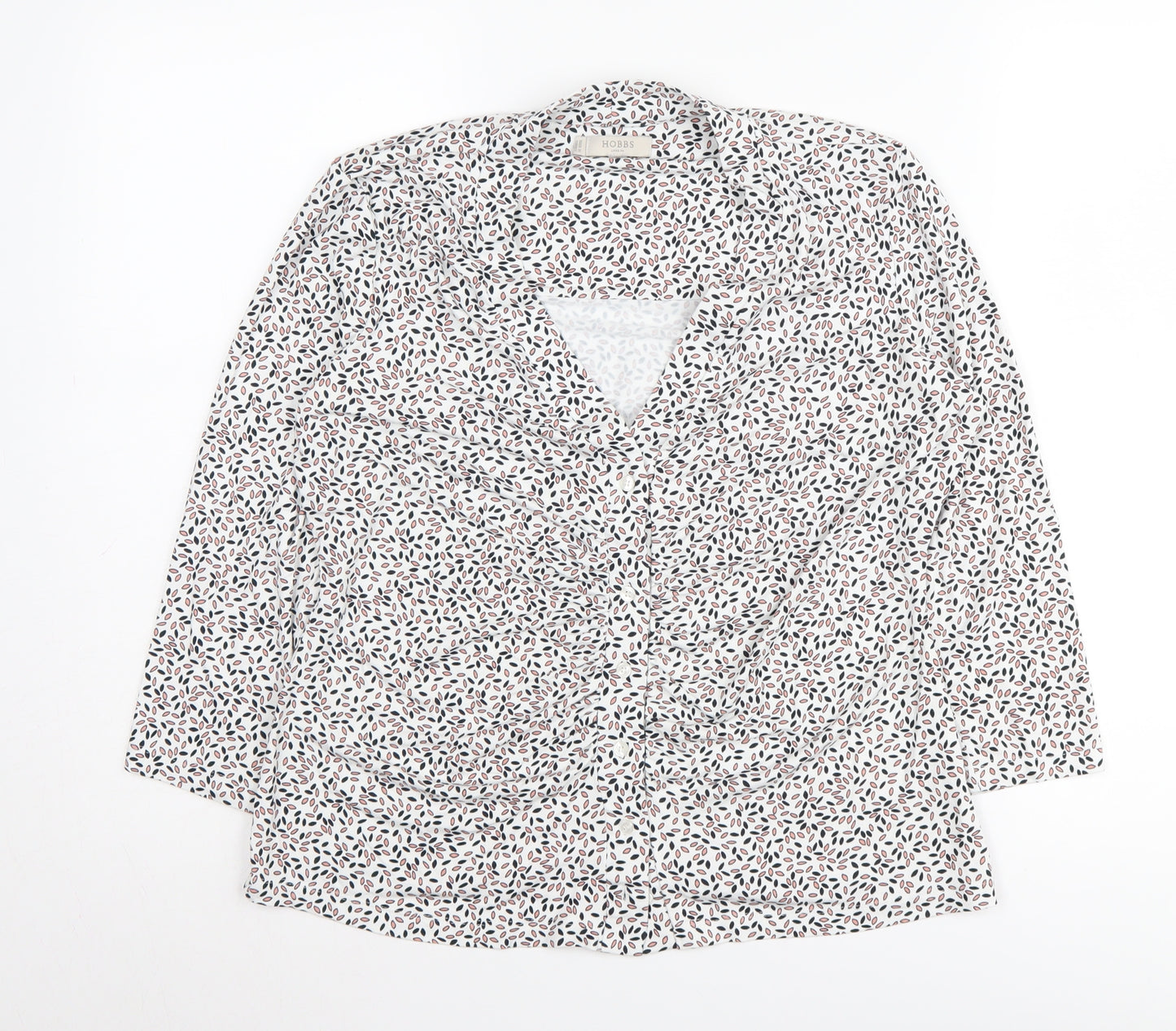 Hobbs Women's White Floral Wrap Blouse M