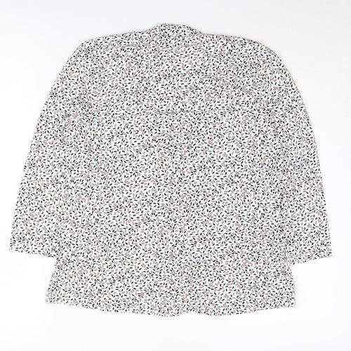 Hobbs Women's White Floral Wrap Blouse M