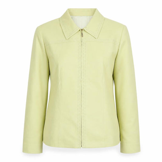 Front view of Viyella Women's Green Jacket, size 12, Full Zip Mid-Length