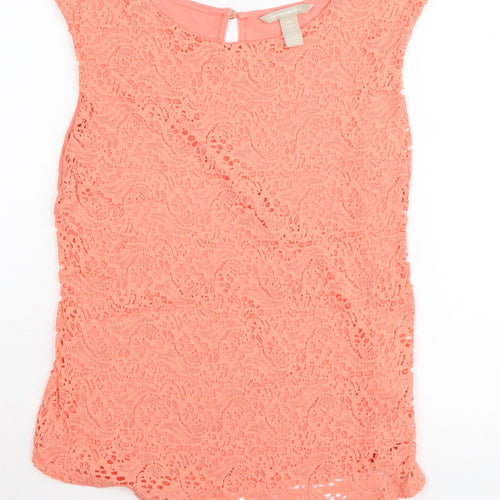 Banana Republic Women's Pink Lace Blouse Size S