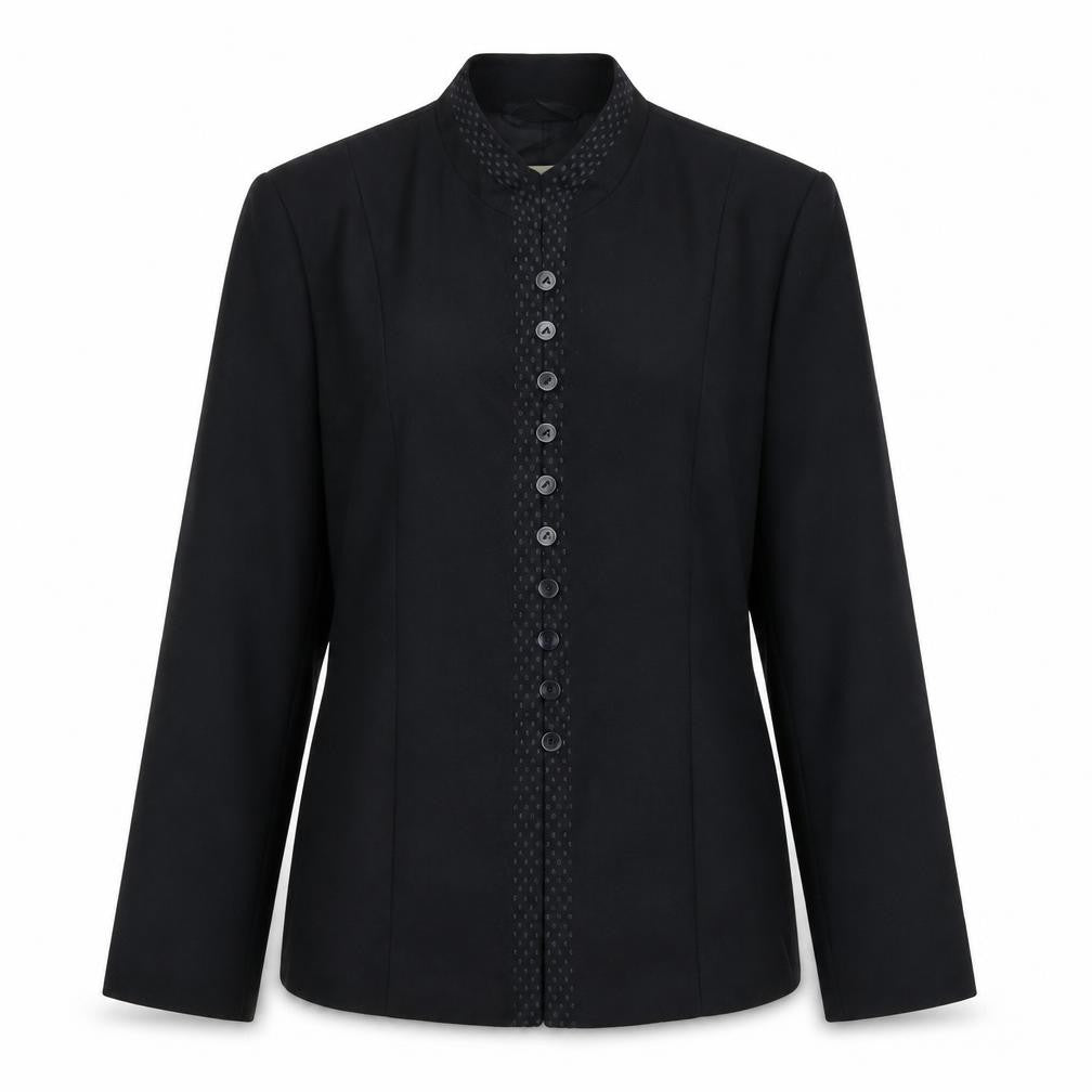 Front view of Viyella Women's Black Long Sleeve Blazer, size 14