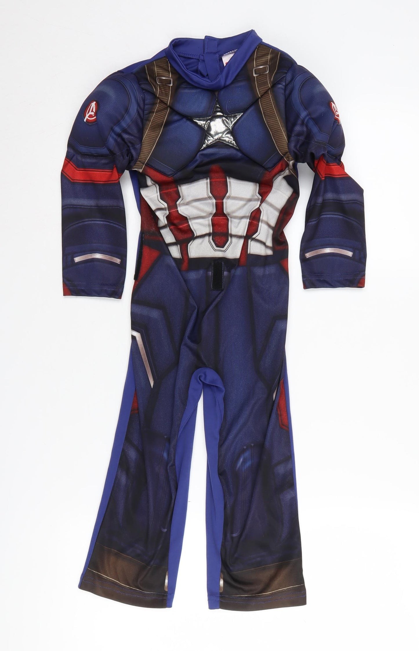 Marvel Boys Captain America Costume Outfit Blue 3-4 Years