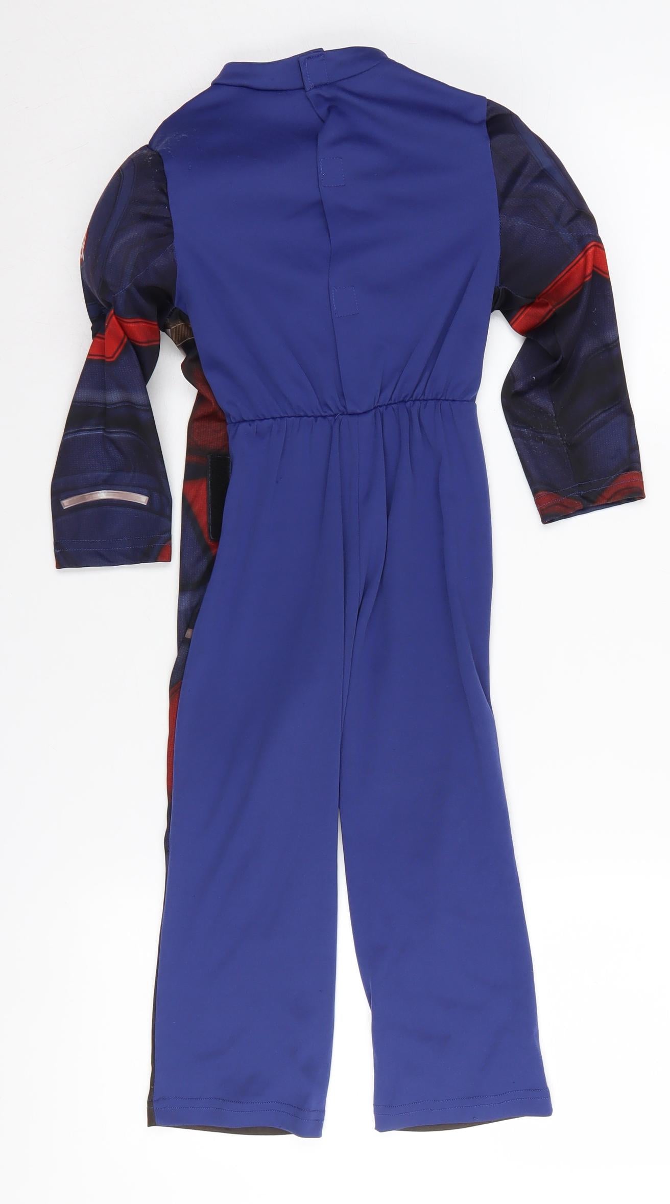 Marvel Boys Captain America Costume Outfit Blue 3-4 Years