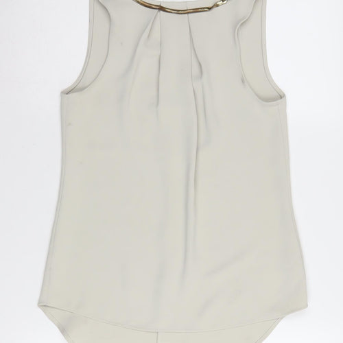 Calvin Klein Women Beige Sleeveless Blouse XS