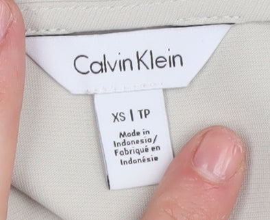 Calvin Klein Women Beige Sleeveless Blouse XS