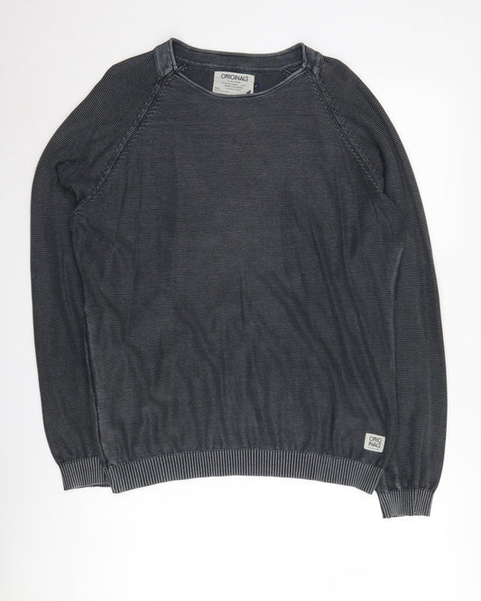 Jack & Jones Men's Grey Pullover Jumper, Size L