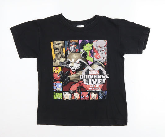 Front view of ALSTYLE boys’ black marvel universe t-shirt m