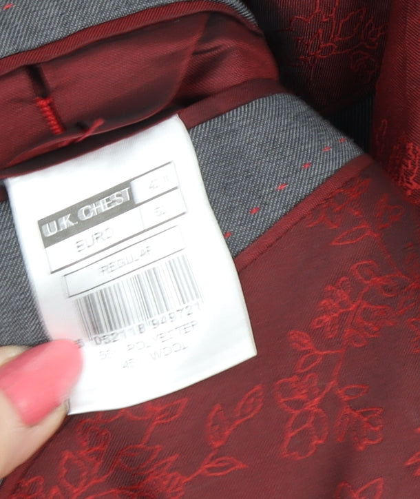 Pierre Cardin Men's Grey Blazer, Regular Fit, Size 42R