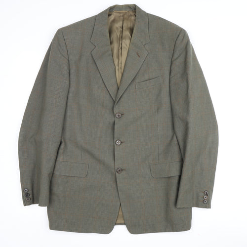 DAKS Men’s Green Check Wool Blazer, Size 38