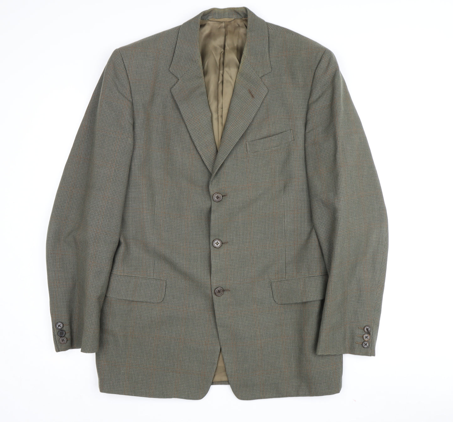 DAKS Men’s Green Check Wool Blazer, Size 38