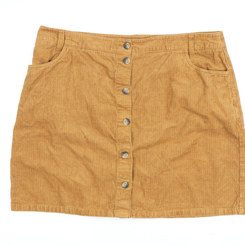 Roman Women's Brown Corduroy Mini Skirt Size 18 Casual