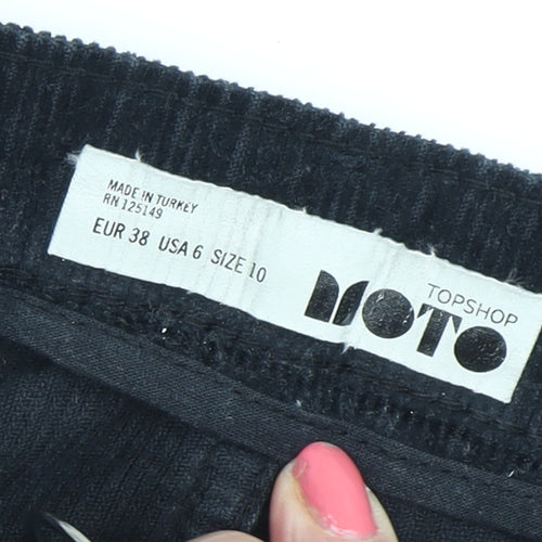 Topshop Women’s Black Corduroy A-Line Skirt, Size 10