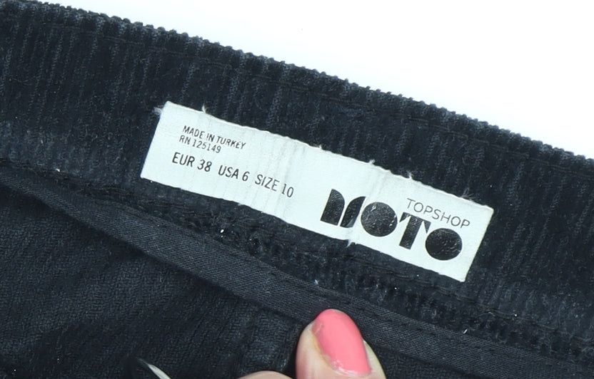 Topshop Women’s Black Corduroy A-Line Skirt, Size 10