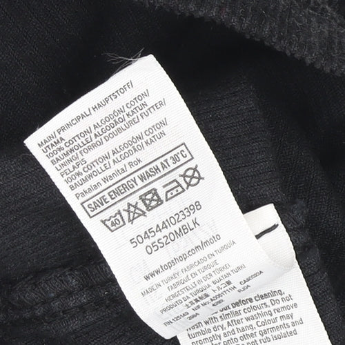 Topshop Women’s Black Corduroy A-Line Skirt, Size 10