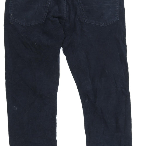Marks and Spencer Men's Black Slim Corduroy Trousers