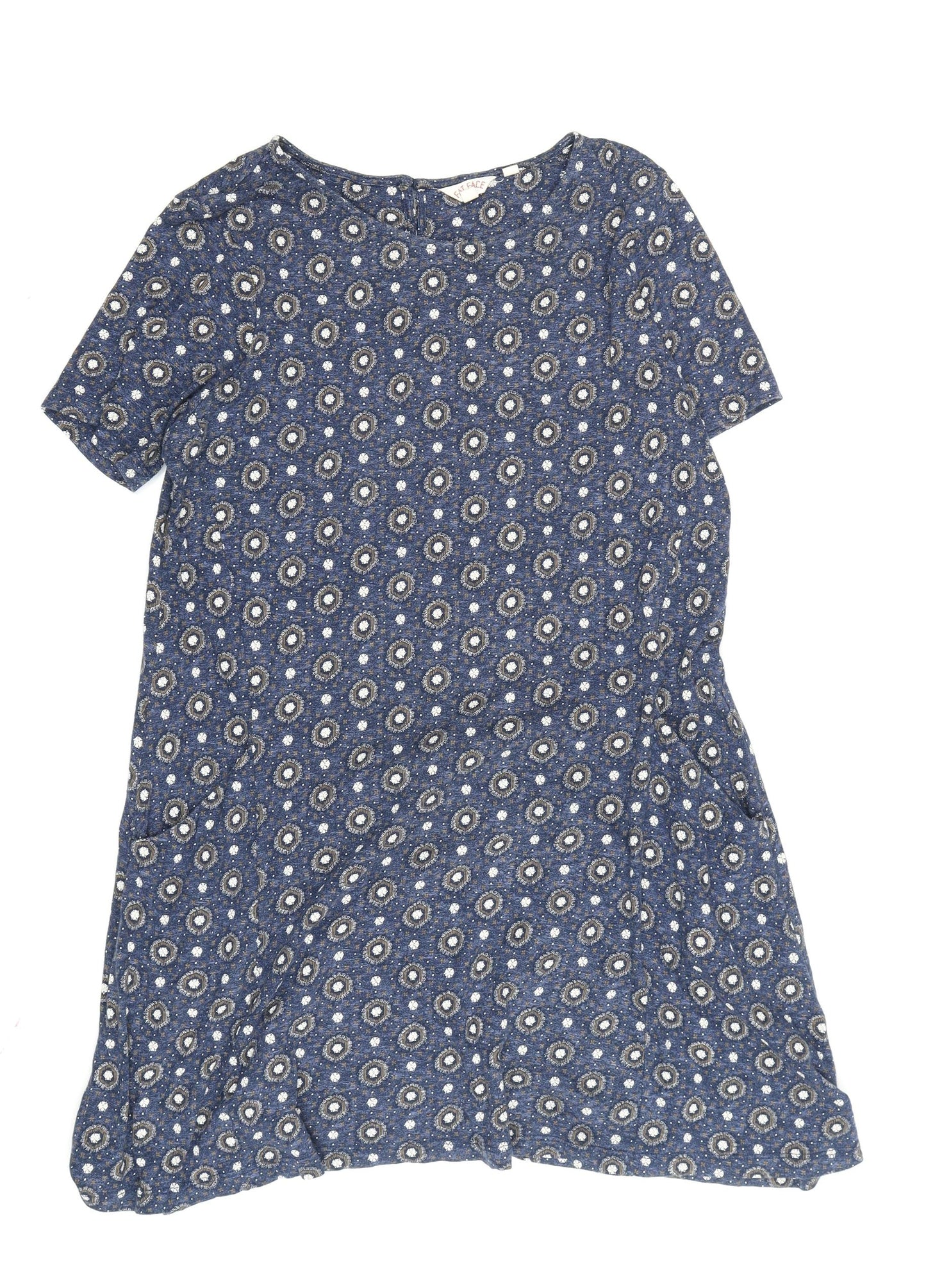 Fat Face Women Blue Shift Dress, Casual Style, Size 12
