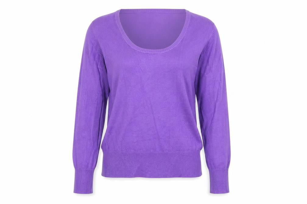 Austin Reed Women’s Purple Scoop Neck Wool Blend Jumper M