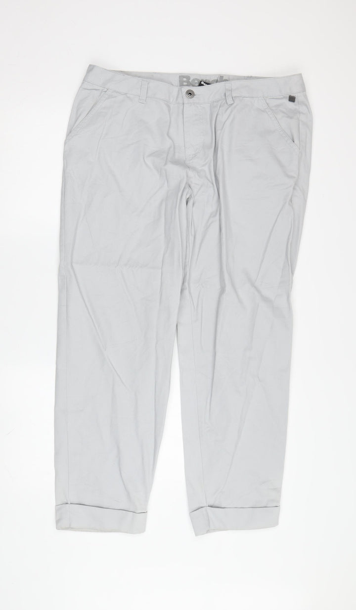 Bench Men's Grey Chino Trousers, Size 32, Casual